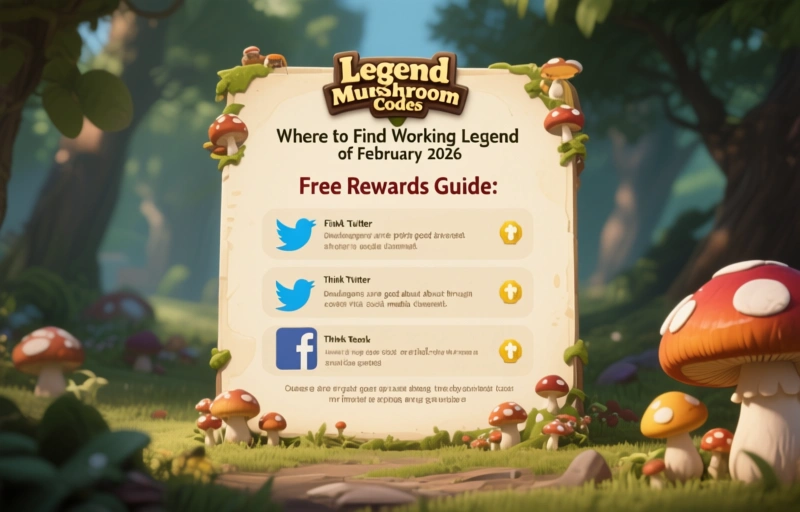 Visual representation of Legend of Mushroom Codes February 2026