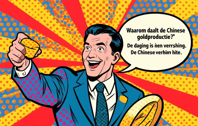 Visuele weergave van Chinese goudproductie daalt, vraag naar baren en munten stijgt