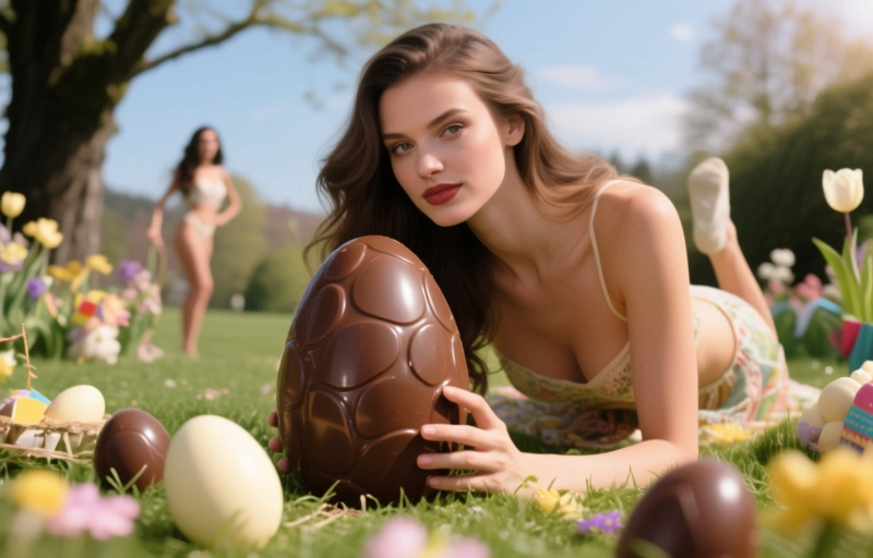 Visuelle Darstellung von Flirt4Free startet Oster-Model-Contest mit Eierjagd