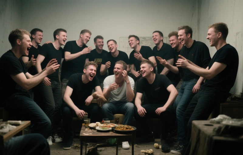 Lackofskillets Gangbang mit 12 Männern