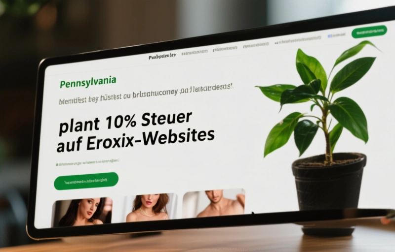Visuelle Darstellung von Pennsylvania plant 10% Steuer auf Erotik-Websites