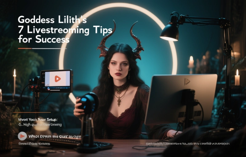 Visual representation of Goddess Lilith's 7 Livestreaming Tips for Success