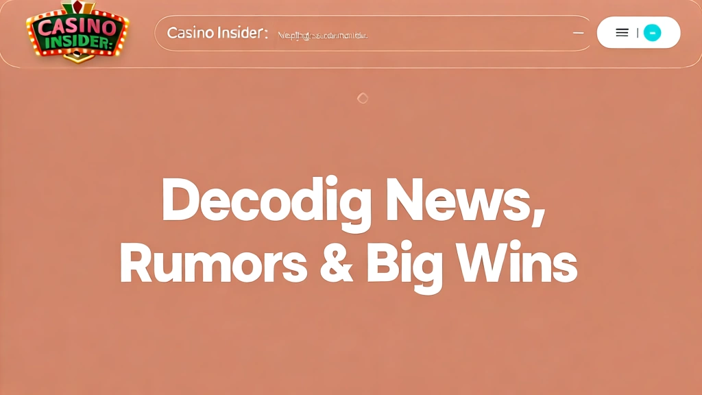 Casino Insider: Decoding News, Rumors & Big Wins
