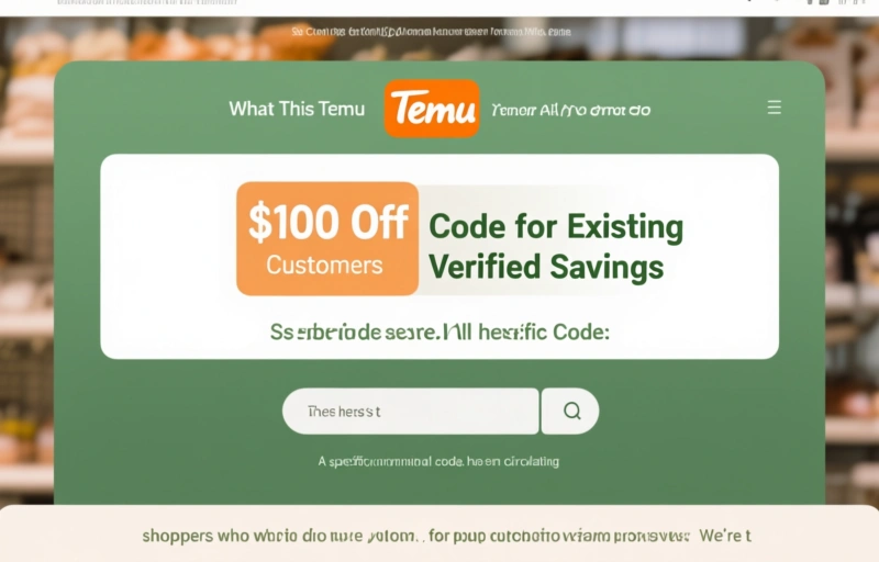 Visual representation of Temu $100 Off Code for Existing Customers