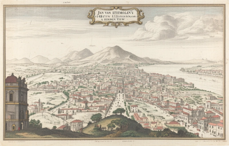 Visual representation of Jan van Stinemolen's 1582 Naples Panorama