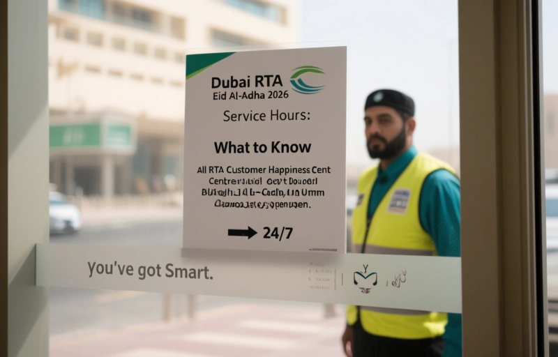 Visual representation of Dubai RTA Eid Al-Adha 2026 Service Hours