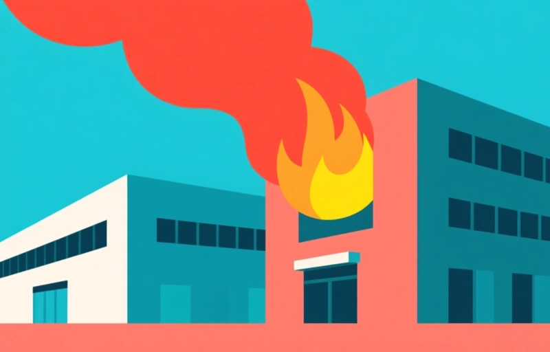 Brandweer bestrijdt grote brand in commercieel pand