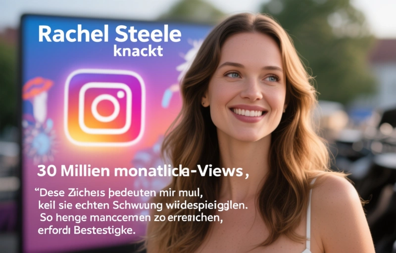 Visuelle Darstellung von Rachel Steele knackt 30 Millionen monatliche Instagram-Views