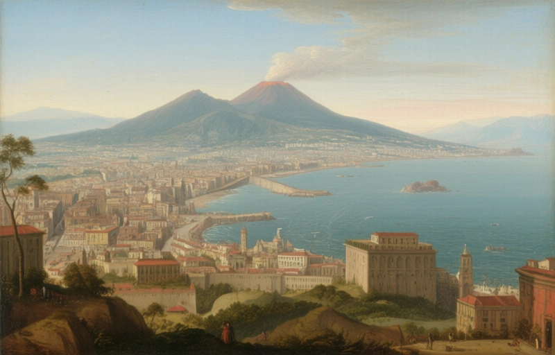 Visual representation of Jan van Stinemolen's 1582 Naples Panorama