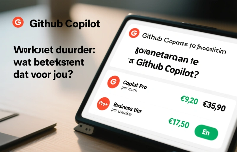 Visuele weergave van GitHub Copilot wordt duurder