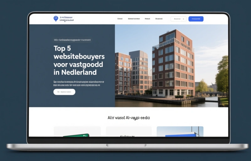 Visuele weergave van Top 5 AI-websitebouwers voor vastgoed in Nederland