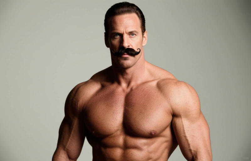 Visuelle Darstellung von Sexystache unterwirft sich Muscle-Daddy Tomas Brand