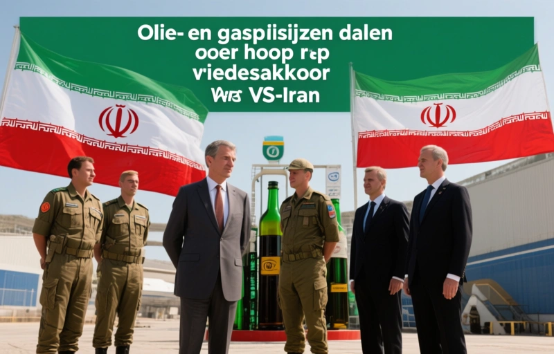 Visuele weergave van Olie- en gasprijzen dalen door hoop op vredesakkoord VS-Iran