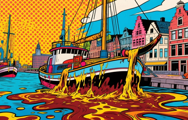 Visuele weergave van Vlaanderen eist schadevergoeding na olielek haven Antwerpen