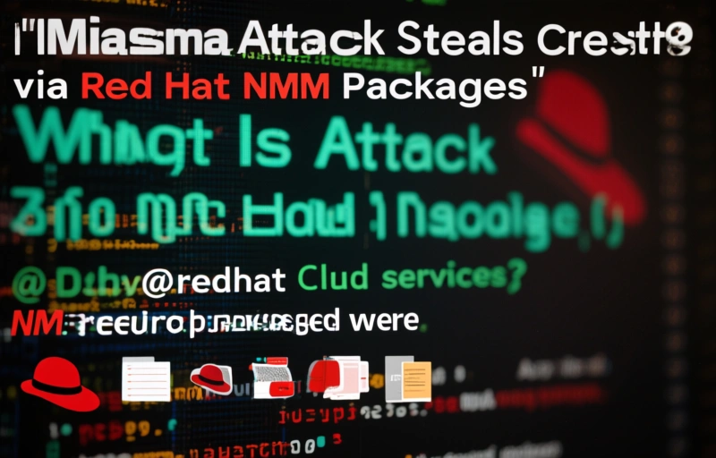 Visual representation of Miasma Attack Steals Credentials via Red Hat npm Packages