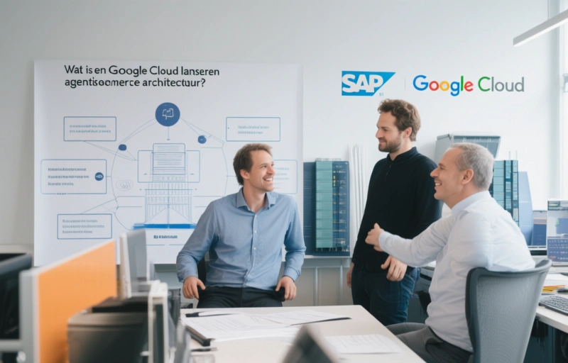 Visuele weergave van SAP en Google Cloud lanceren agentische commerce architectuur