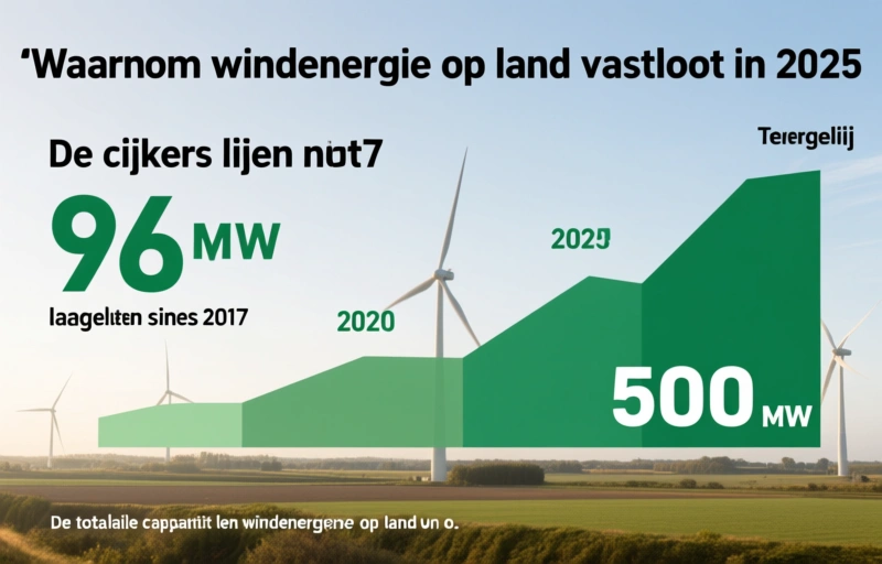 Visuele weergave van Waarom windenergie op land vastloopt in 2025