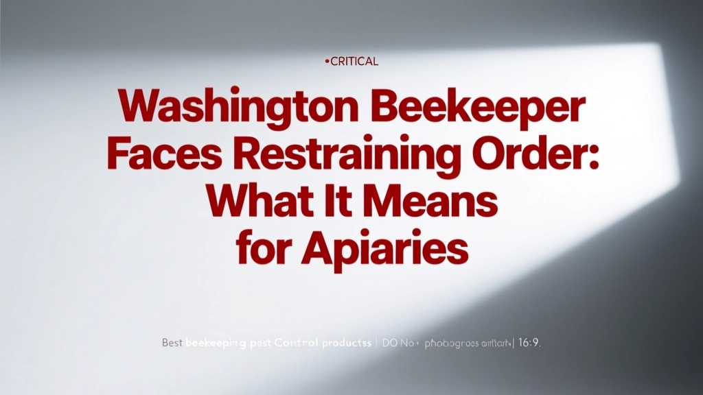 Washington Beekeeper Faces Restraining Order: What It Means for Apiaries