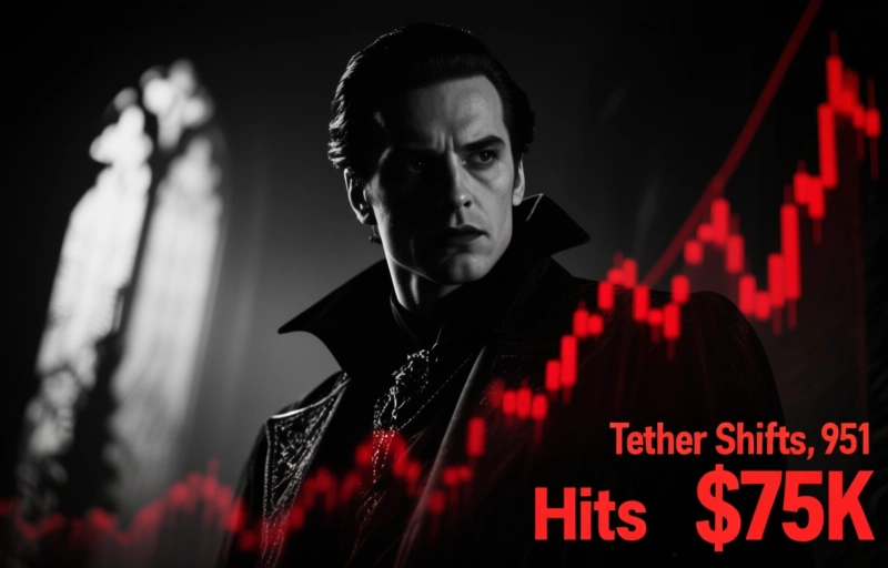 Tether Shifts 951 BTC as Bitcoin Hits $75K Peak