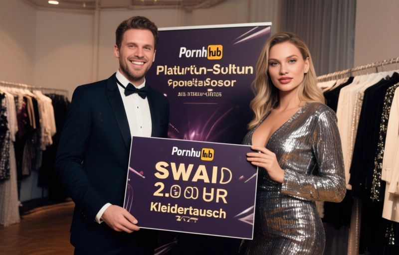 Visuelle Darstellung von Pornhub als Platin-Sponsor fuer SWAID Kleidertausch 2026