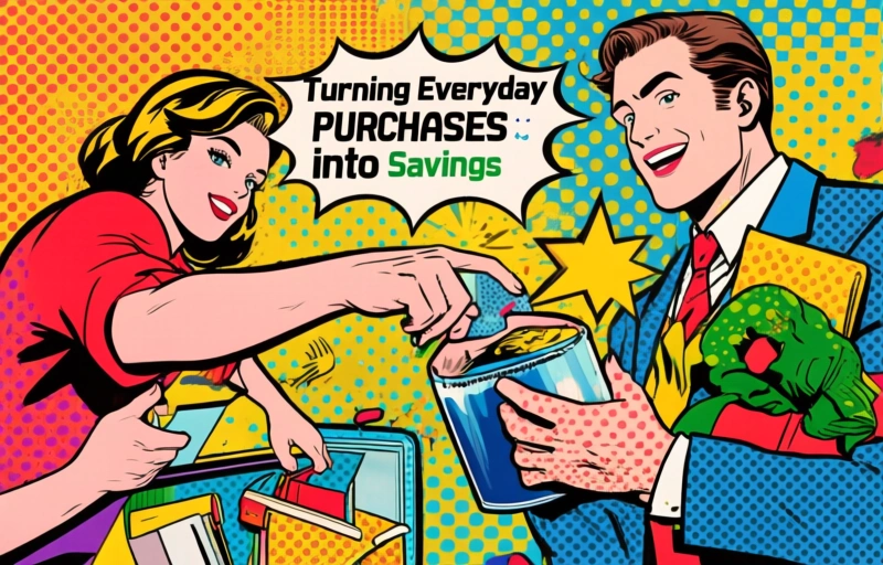 Visual representation of Save on Gas and Essentials with 25% Cash Back Offers