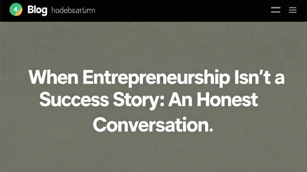 When Entrepreneurship Isn't a Success Story: An Honest Conversation