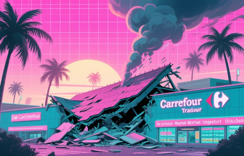 Dak Carrefour Market Mortsel ingestort na wolkbreuk