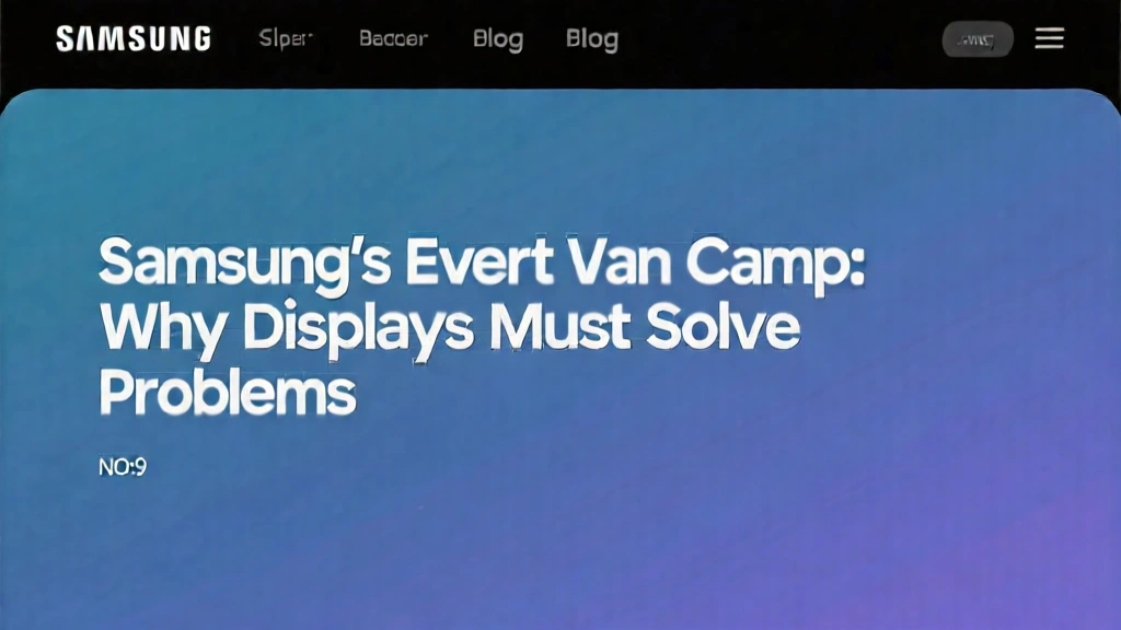 Samsung's Evert Van Camp: Why Displays Must Solve Problems