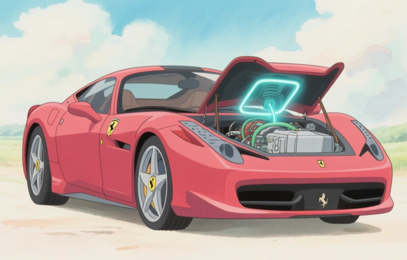 Visual representation of Ferrari Goes Electric