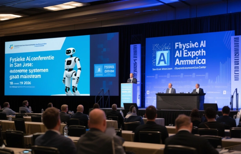 Visuele weergave van Fysieke AI-conferentie in San Jose