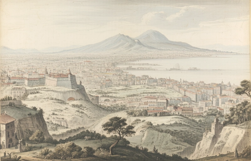Visual representation of Jan van Stinemolen's 1582 Naples Panorama