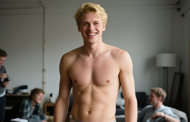 Owen Lindberg nackt: Der blonde Jock zeigt alles