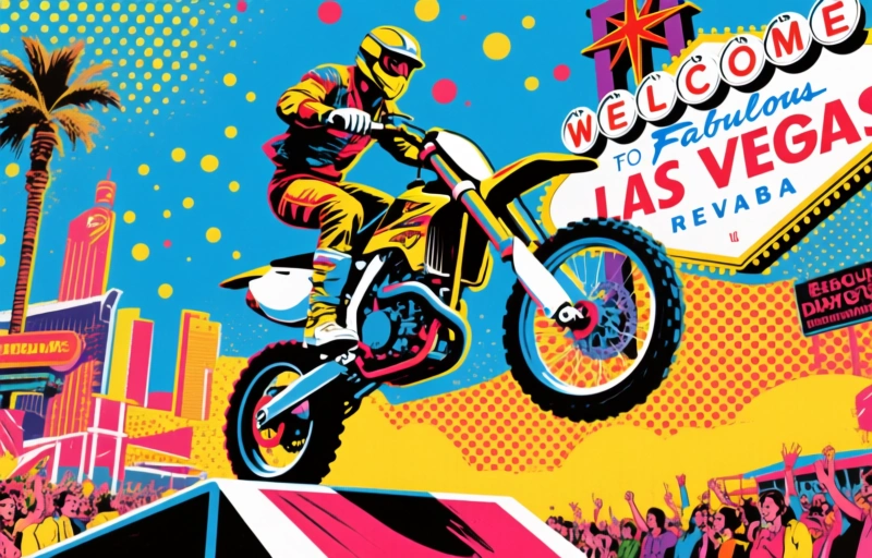 Motorrad-Sprung für Las Vegas Strip Dayclub-Eröffnung geplant