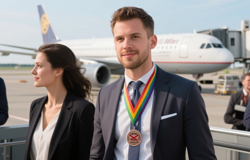 Visuelle Darstellung von GayVN-Gewinner Milo Miles nach Flughafen-Stopp von USA ausgeschlossen