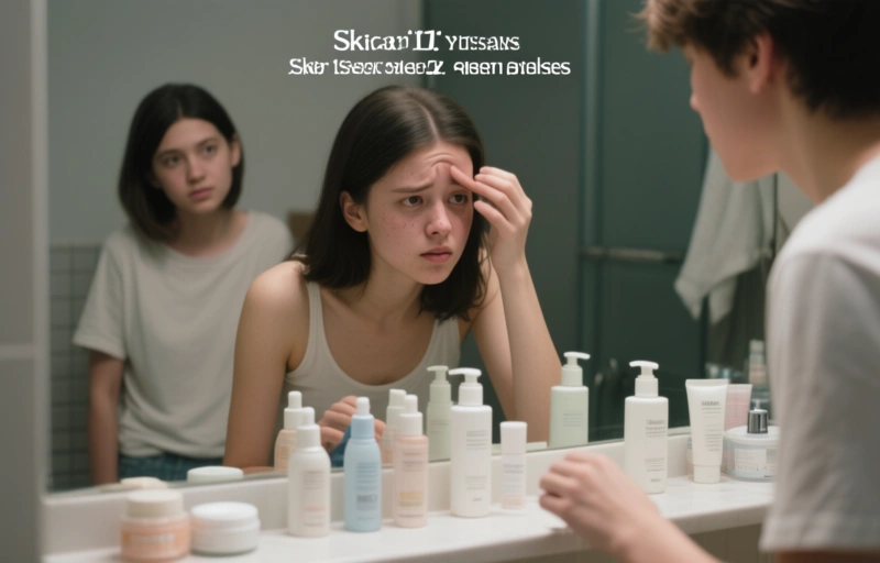 Skincare Overload: Teen Skin Issues from 12 Products