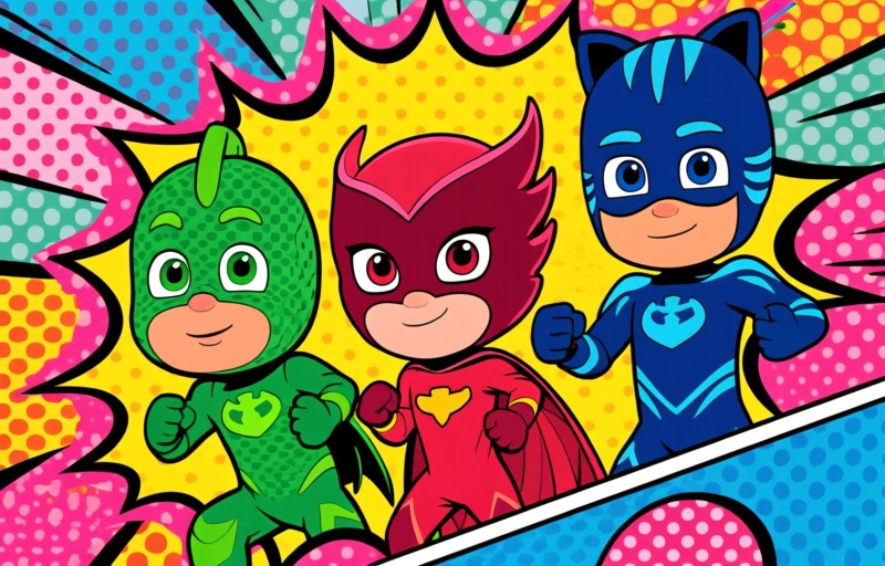 Visuele weergave van PJ Masks Superhelden