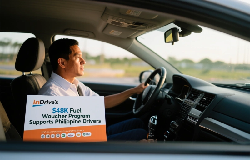 Visual representation of inDrive's $48K Fuel Voucher Program Supports Philippine Drivers