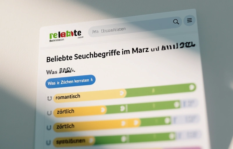 Visuelle Darstellung von Beliebte Suchbegriffe im März und April 2024