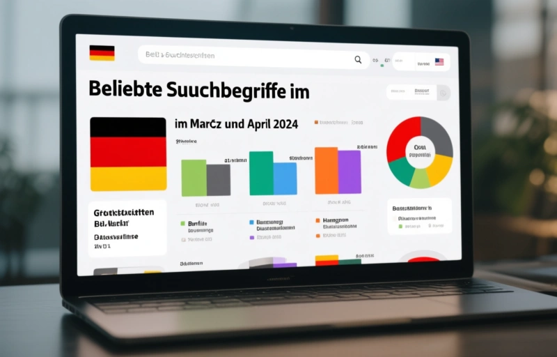Visuelle Darstellung von Beliebte Suchbegriffe im März und April 2024