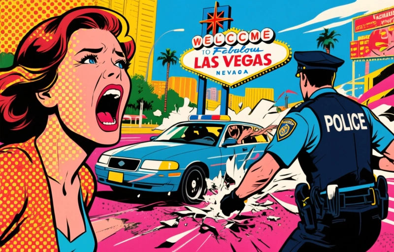 Frau schreit um Hilfe vor Verfolgungsjagd in Las Vegas