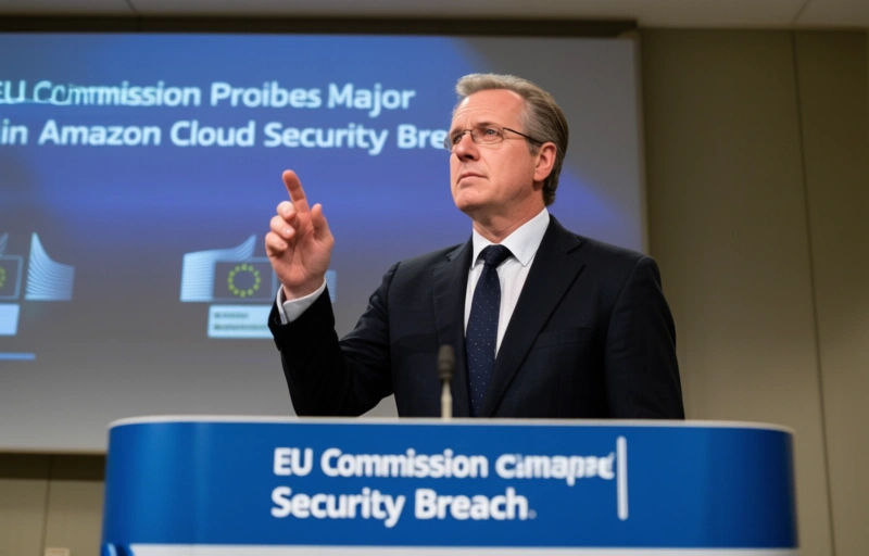 Visual representation of EU Commission Probes Major Amazon Cloud Security Breach