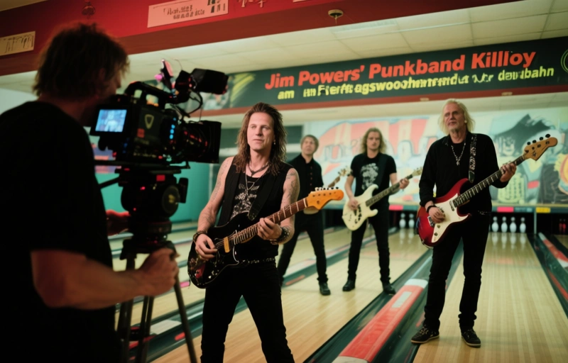Visuelle Darstellung von Jim Powers' Punkband Killroy rockt am Feiertagswochenende in der Bowlingbahn