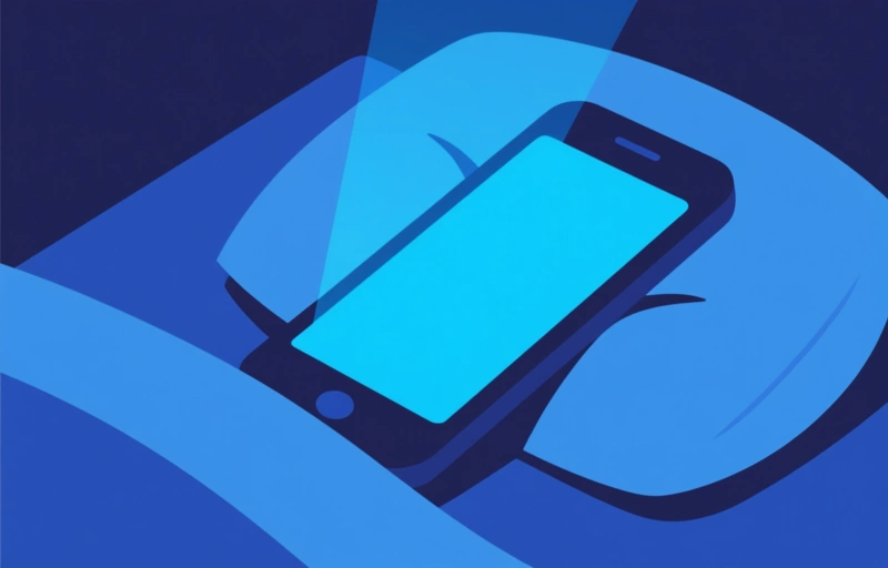 Visuele weergave van Stop met je telefoon in bed