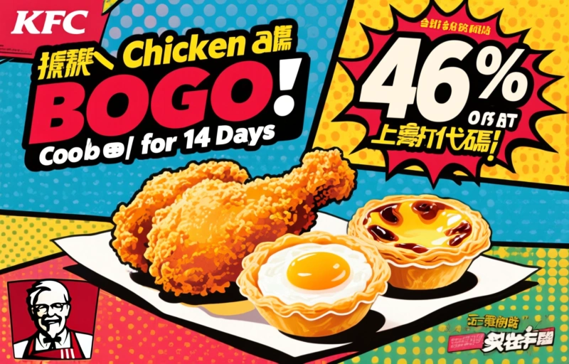 KFC Chicken and Egg Tart BOGO: 46% Off Code for 14 Days