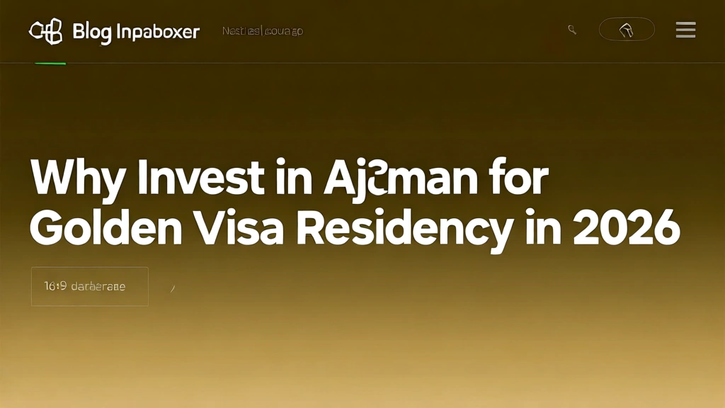 Ajman Golden Visa 2026: Affordable UAE Residency Path