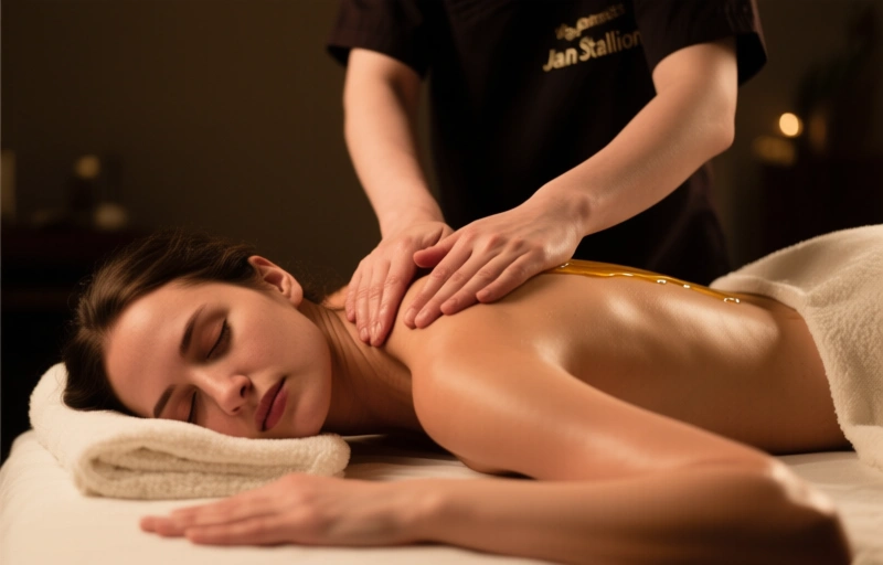 Visuelle Darstellung von Florez genießt intensive Massage von Jan Stallion