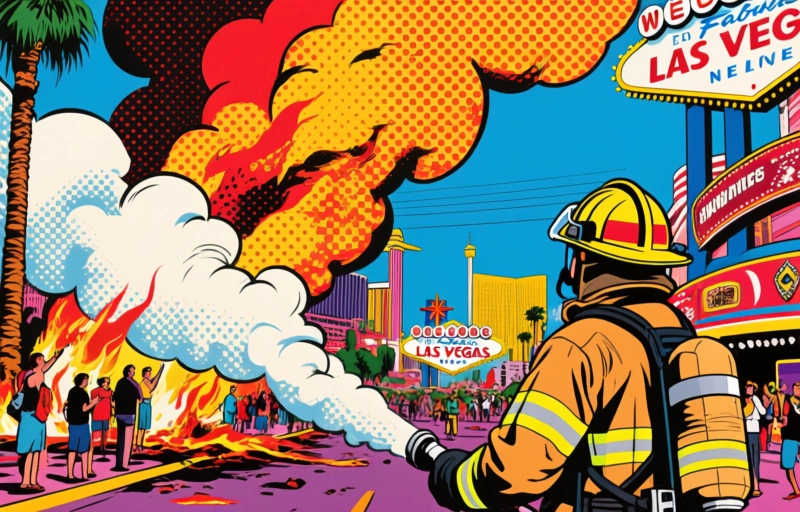 Nube de humo en Las Vegas: bomberos combaten incendio