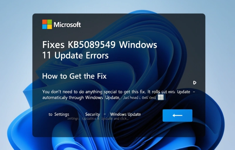 Visual representation of Microsoft Fixes KB5089549 Windows 11 Update Errors