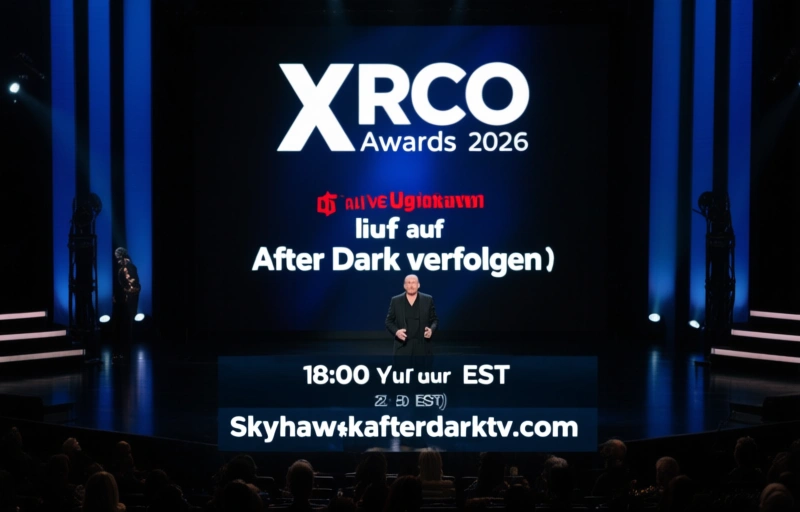 Visuelle Darstellung von XRCO Awards 2026 live auf Skyhawk After Dark verfolgen