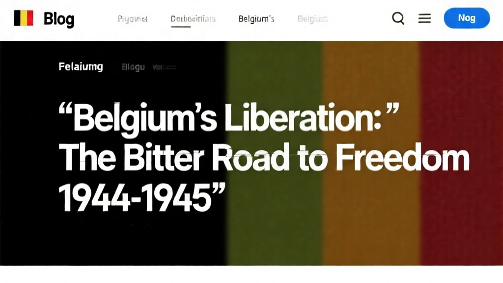Belgium's Liberation: The Bitter Road to Freedom 1944-1945